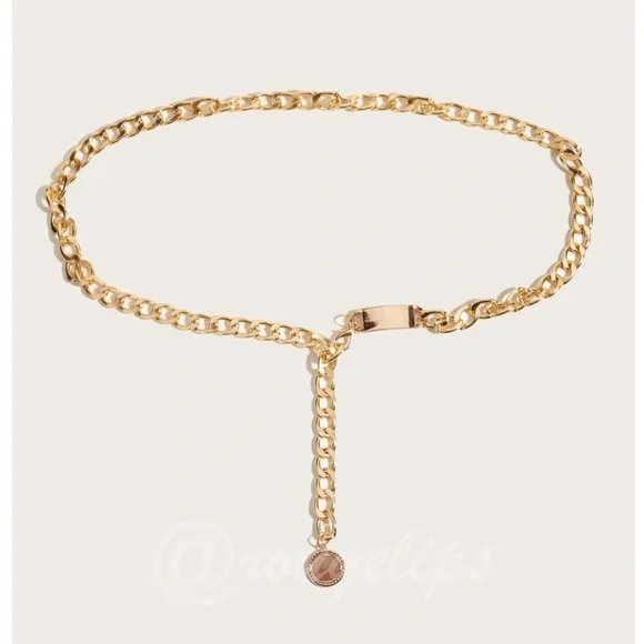 Gold Tone Chain Belt - Picture 2 of 6